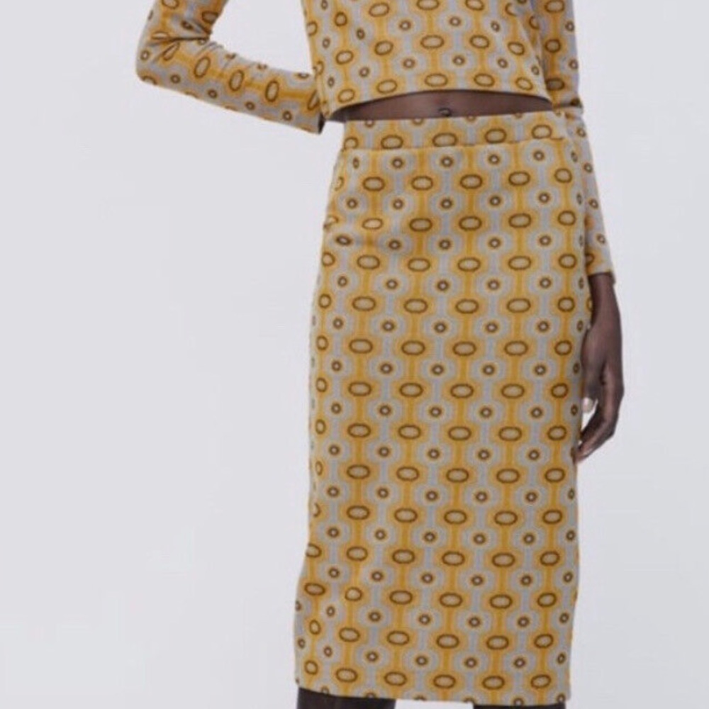 Zara JACQUARD PENCIL SKIRT